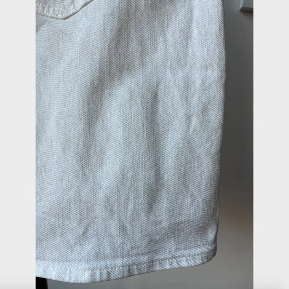 J. Crew White Button-Front Denim Skirt - Size 28
